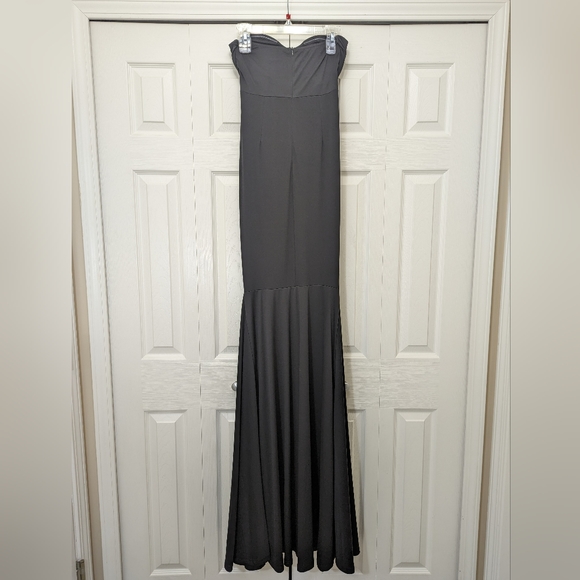 Formal Strapless Long Evening Party Dress with Front Split - Picture 6 of 8
